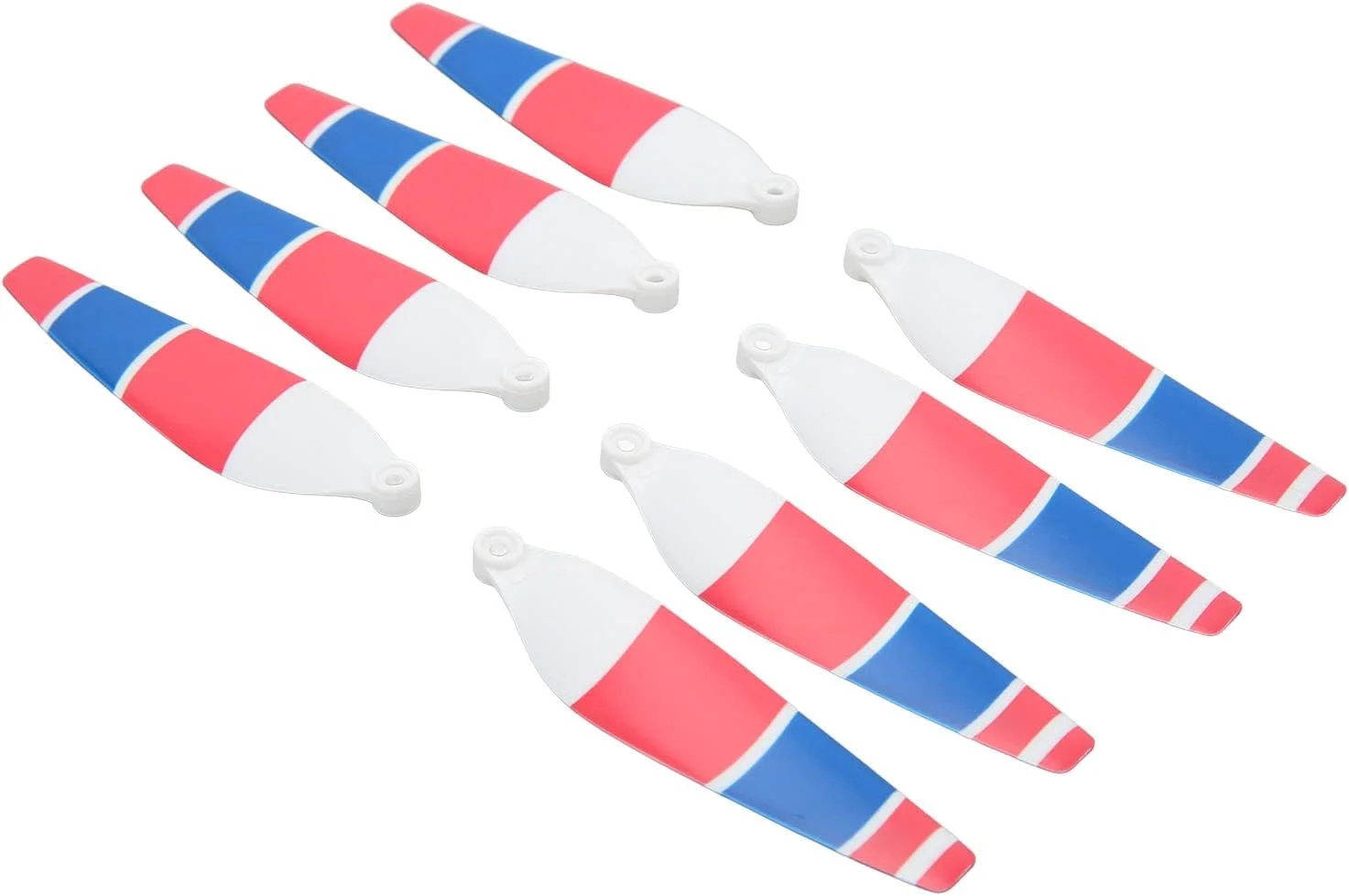 پروانه های پهپاد عمومی، 2 جفت پایدار با نصب و جداسازی آسان، لوازم جانبی بی صدای پهپاد (قرمز، آبی، سفید)