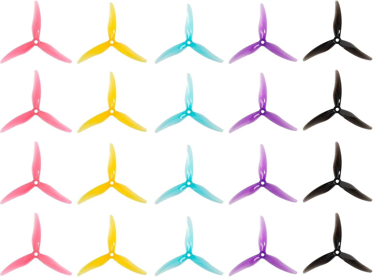 20 عدد پروانه ملخ پهپاد FPV: Gemfan Hurricane 51477 سه پره 5 اینچی برای مسابقات آزاد FPV 4S 6S، 10 عدد CW 10 عدد CCW