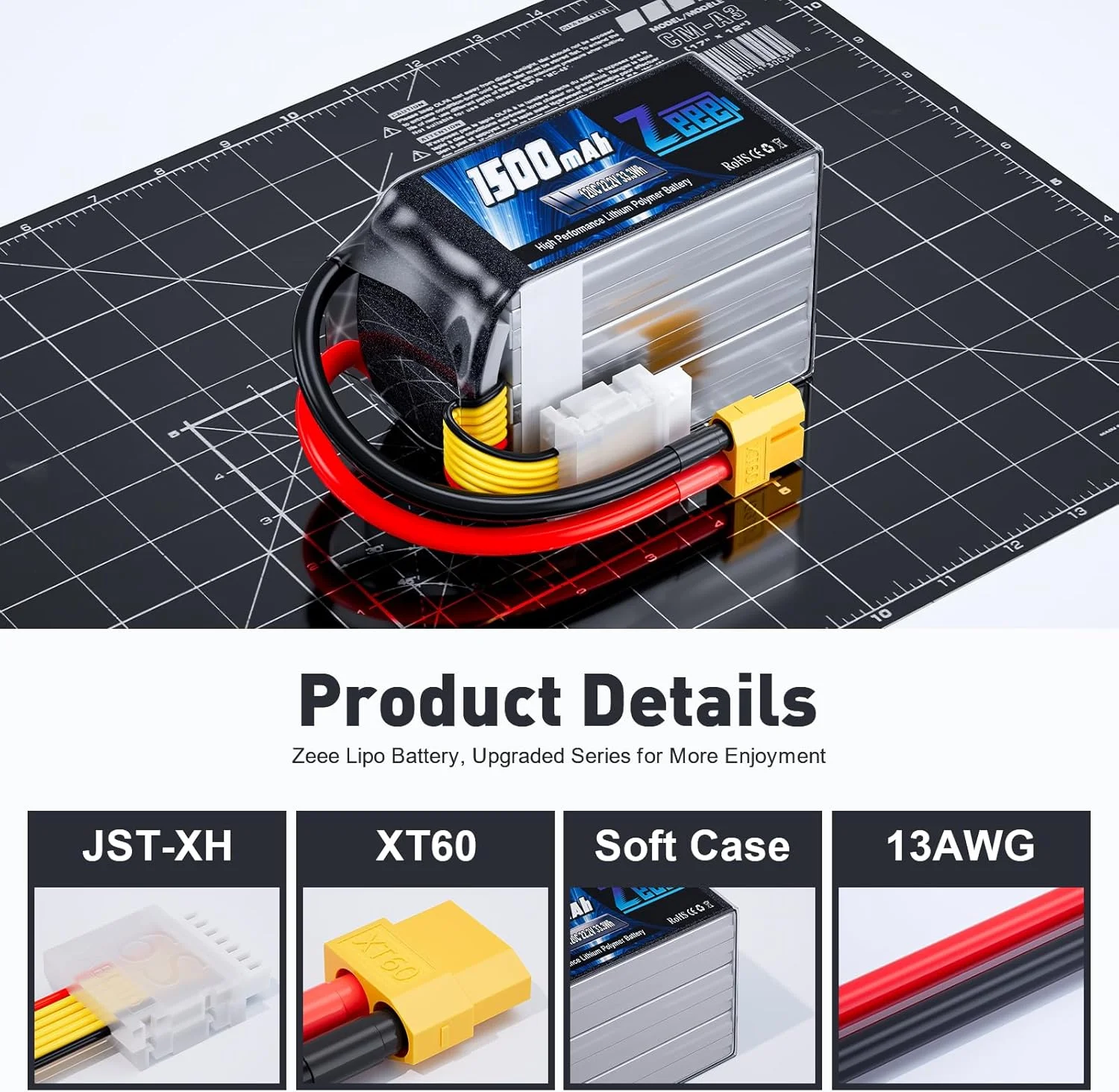 باطری لیپو 6S زی 1500mAh 22.2V 120C با کانکتور XT60 باطری گرافن RC برای FPV پهپاد کوادکوپتر هلیکوپتر هواپیما قایق RC مدل های مسابقه ای (2 عدد)