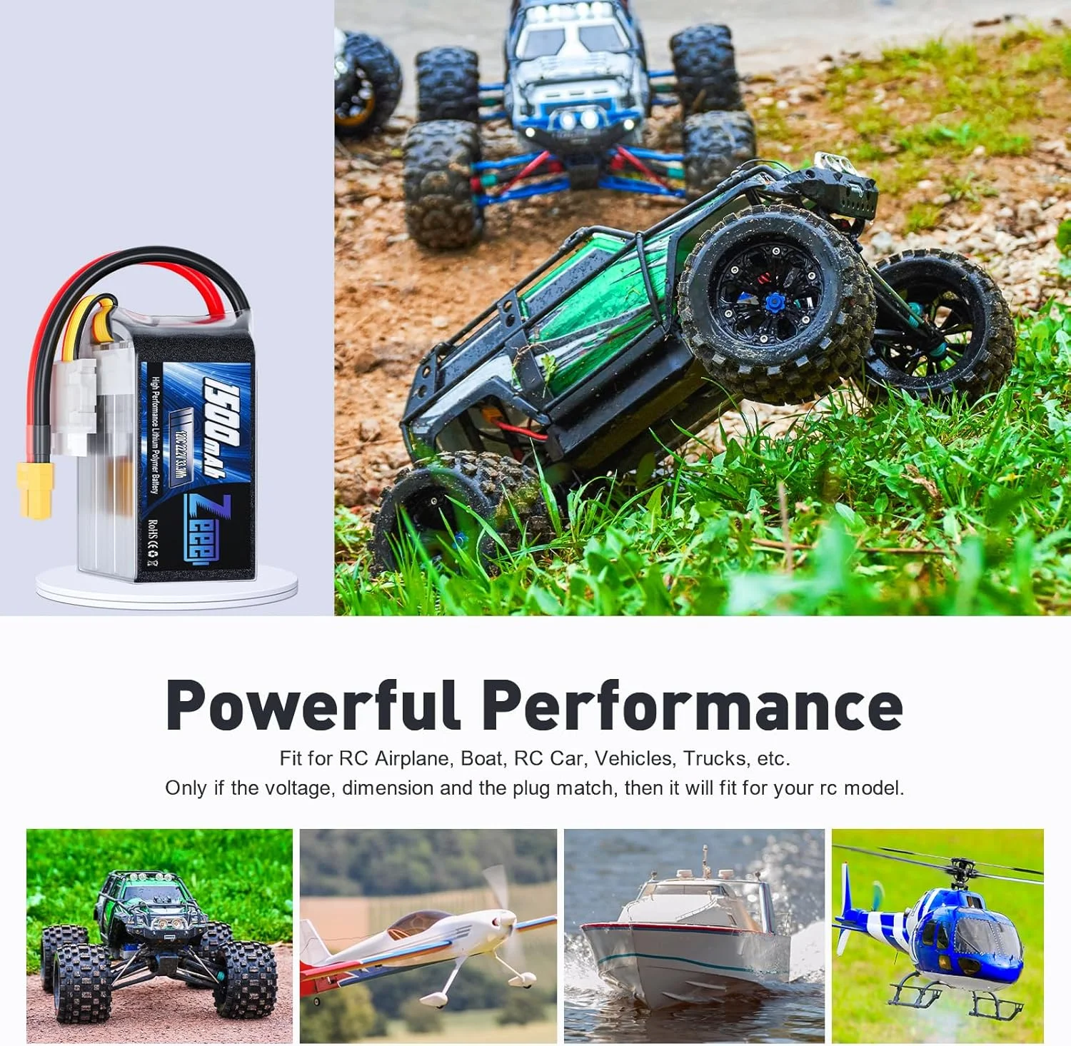 باطری لیپو 6S زی 1500mAh 22.2V 120C با کانکتور XT60 باطری گرافن RC برای FPV پهپاد کوادکوپتر هلیکوپتر هواپیما قایق RC مدل های مسابقه ای (2 عدد)