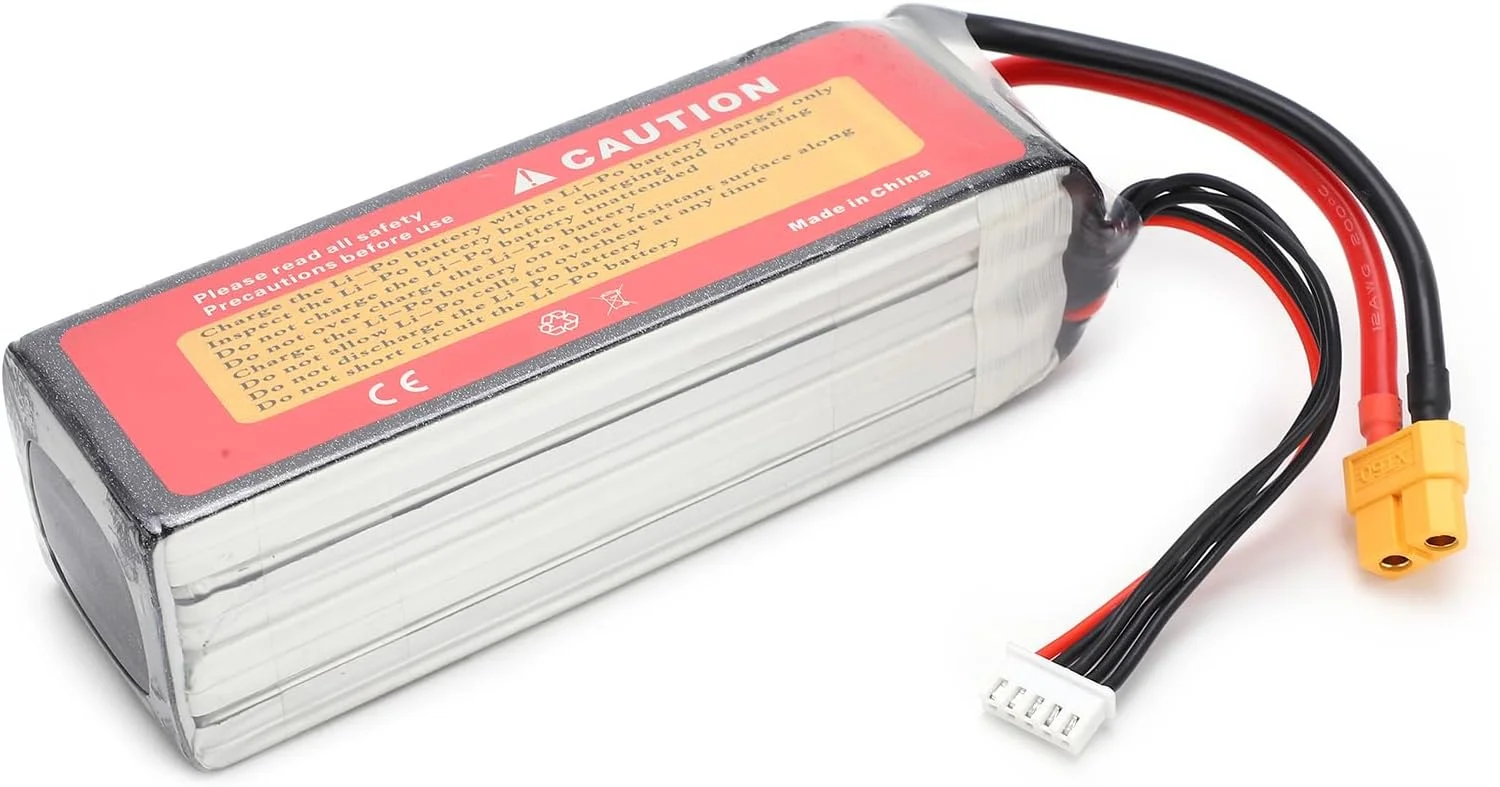 باتری لیتیوم پلیمری 5000mAh 60C برای ماشین، قایق، هلیکوپتر و پهپاد مسابقه ای RC، با ظرفیت بالا، عملکرد پایدار و بادوام برای کنترل از راه دور