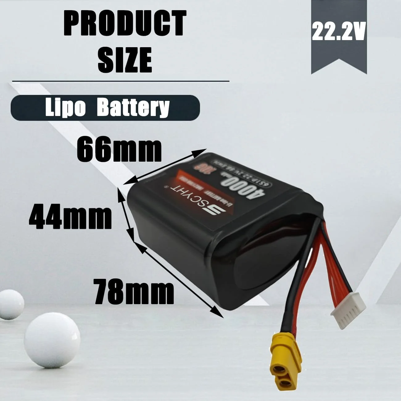 باتری لیتیومی 6S با ولتاژ 22.2 ولت و ظرفیت 5000 میلی آمپر ساعت / 4000 میلی آمپر ساعت، مناسب برای پهپاد و هواپیمای RC با موتورهای 50 تا 110 وات به همراه سیستم مدیریت باتری (BMS)، مدل 22.2v 4000mah تک بسته باتری لیتیومی 6S با ولتاژ 22.2 ولت و ظرفیت 5000 میلی آمپر ساعت / 4000 میلی آمپر ساعت، مناسب برای پهپاد و هواپیمای RC با موتورهای 50 تا 110 وات به همراه سیستم مدیریت باتری (BMS)، مدل 22.2v 4000mah تک بسته