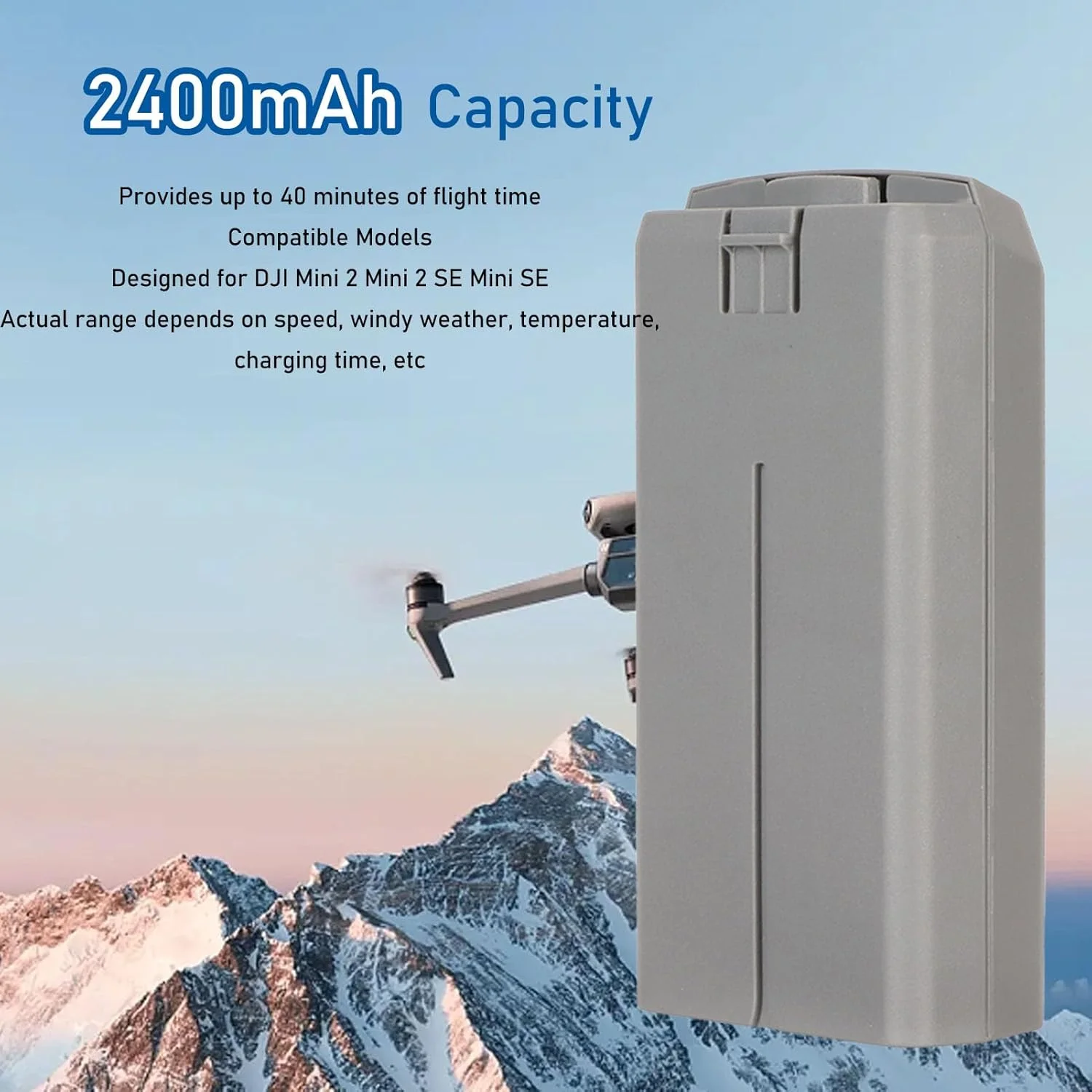 باتری هوشمند پرواز Tuwei برای DJI Mavic Mini 2, Mini 2 SE, Mini SE، باتری یدکی جایگزین 2400mAh، زمان پرواز 30 دقیقه، قطعه جایگزین پهپاد RC، لوازم جانبی برای پهپاد