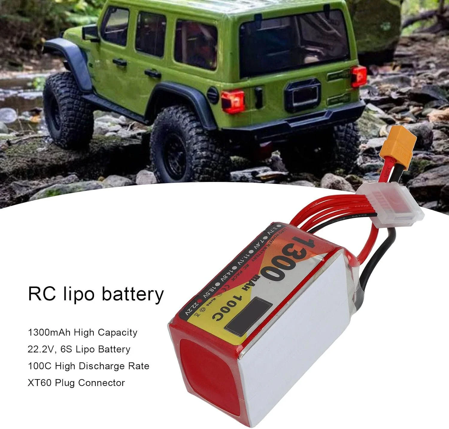 باتری لیتیوم پلیمری آرسی Potne 100c 1300MAH 22.2 V 6S با کانکتور برای کوادکوپتر FPV باتری لیتیوم پلیمری آرسی Potne 100c 1300MAH 22.2 V 6S با کانکتور برای کوادکوپتر FPV