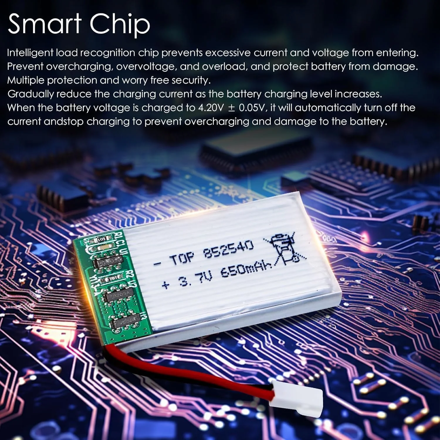 بسته 2 عددی باتری لیتیوم پلیمر 3.7 ولتی پهپاد 650 میلی آمپر ساعتی قابل شارژ برای پهپادهای کوادکوپتر سری SYMA X5 با کانکتور XH2.54 به همراه 2 شارژر مناسب برای SYMA X5C X5SW X5SC WLtoys V252 XT Flyer