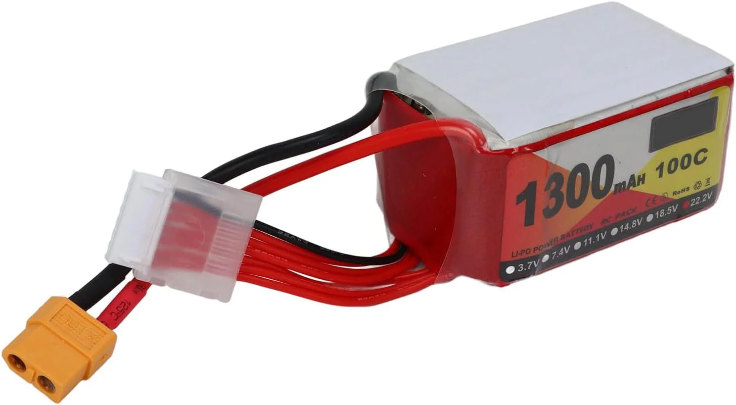 باتری لیتیوم پلیمری آرسی Potne 100c 1300MAH 22.2 V 6S با کانکتور برای کوادکوپتر FPV باتری لیتیوم پلیمری آرسی Potne 100c 1300MAH 22.2 V 6S با کانکتور برای کوادکوپتر FPV