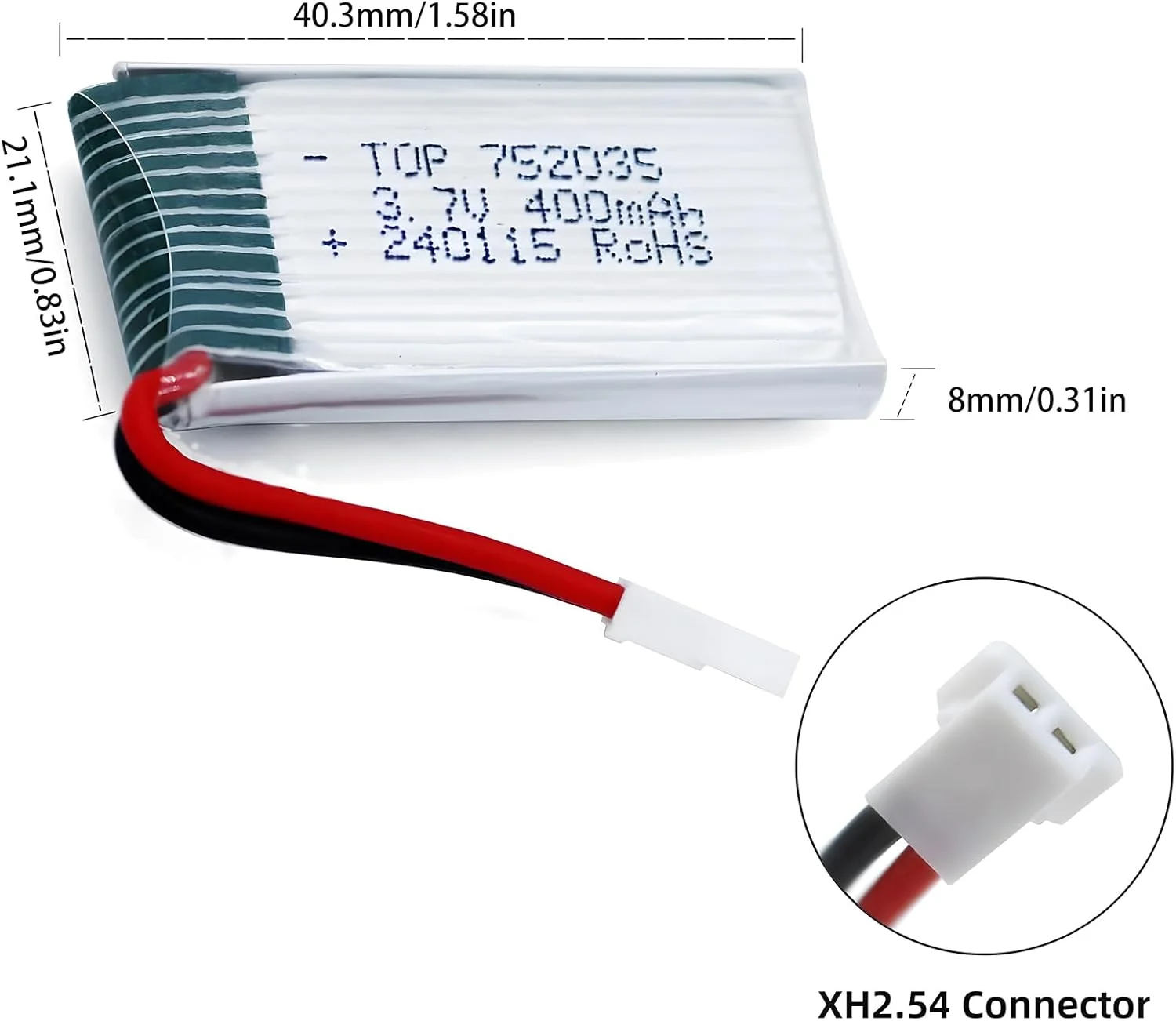 باتری لیتیوم پلیمر 3.7 ولت 400 میلی آمپر ساعت - 5 عدد باتری پهپاد به همراه شارژر USB پنج در یک برای سایما Q11 H99W H31 H6C H98 TR-C385 TR-P51 TR-F22 قطعات کوادکوپتر باتری های قابل شارژ AT-96 (5 عدد 3.7 ولت 400 میلی آمپر ساعت)