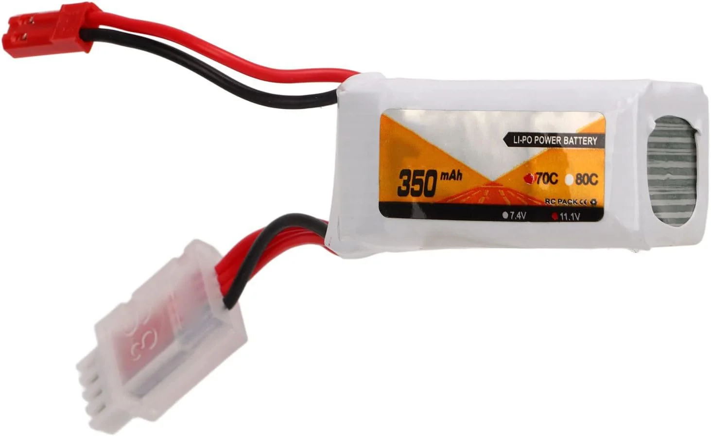 باتری لیتیوم پلیمری آرسی، 70C 350mAh 11.1V با کانکتور JST 3S برای وسایل نقلیه کنترل از راه دور باتری لیتیوم پلیمری آرسی، 70C 350mAh 11.1V با کانکتور JST 3S برای وسایل نقلیه کنترل از راه دور