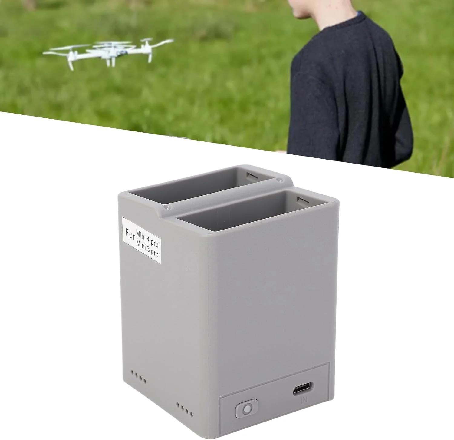 هاب شارژ باتری پهپاد با نمایشگر دیجیتال، هاب شارژ دو طرفه برای باتری های پهپاد Mini3 Mini4 Pro، بدنه ABS ضد ضربه و ضد گرد و غبار