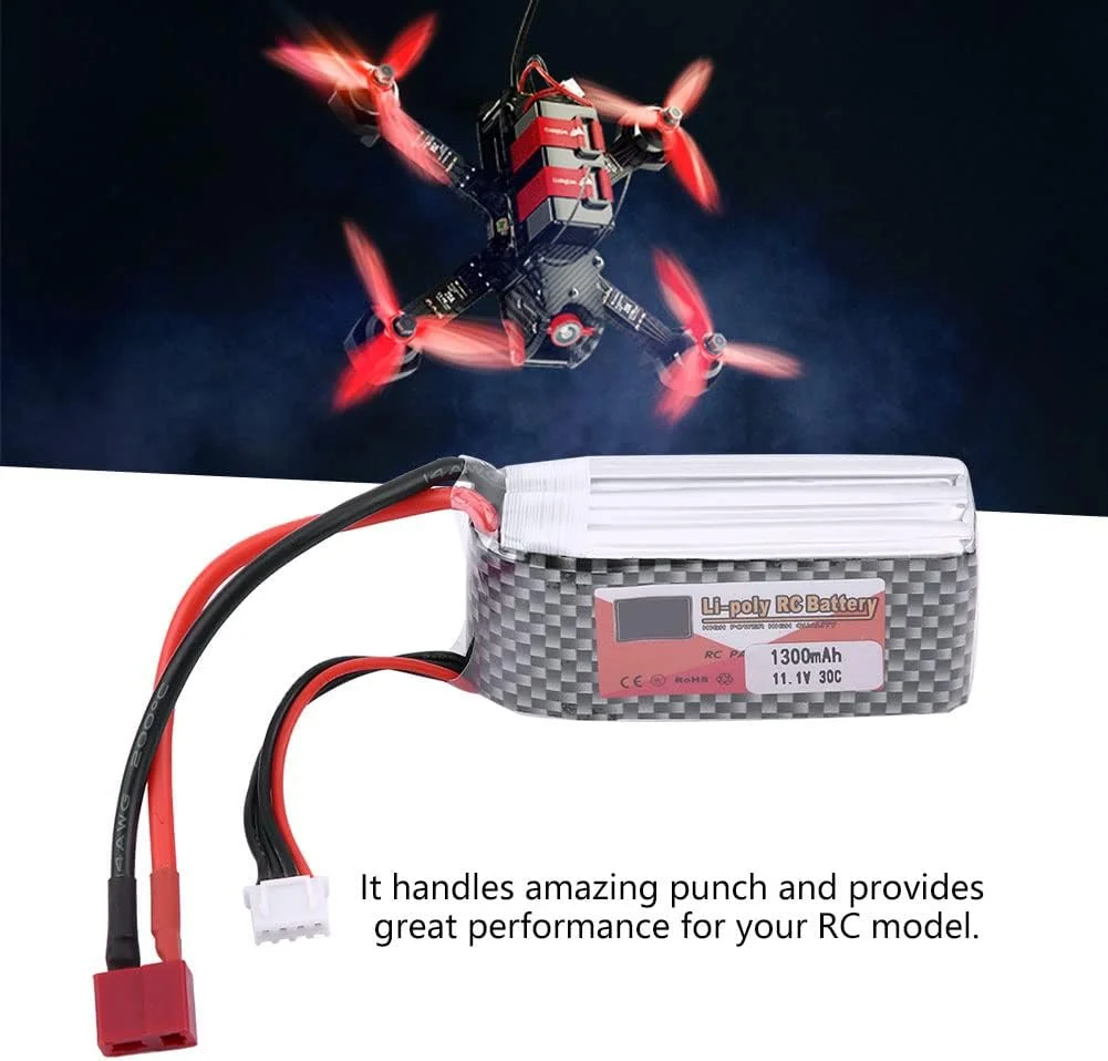 باتری پهپاد، باتری LiPo قابل شارژ با پلاگین T، 3S 11.1V 1300mAh 4500mAh 5500mAh (پلاگین T 30C 1300mAh 11.1V)