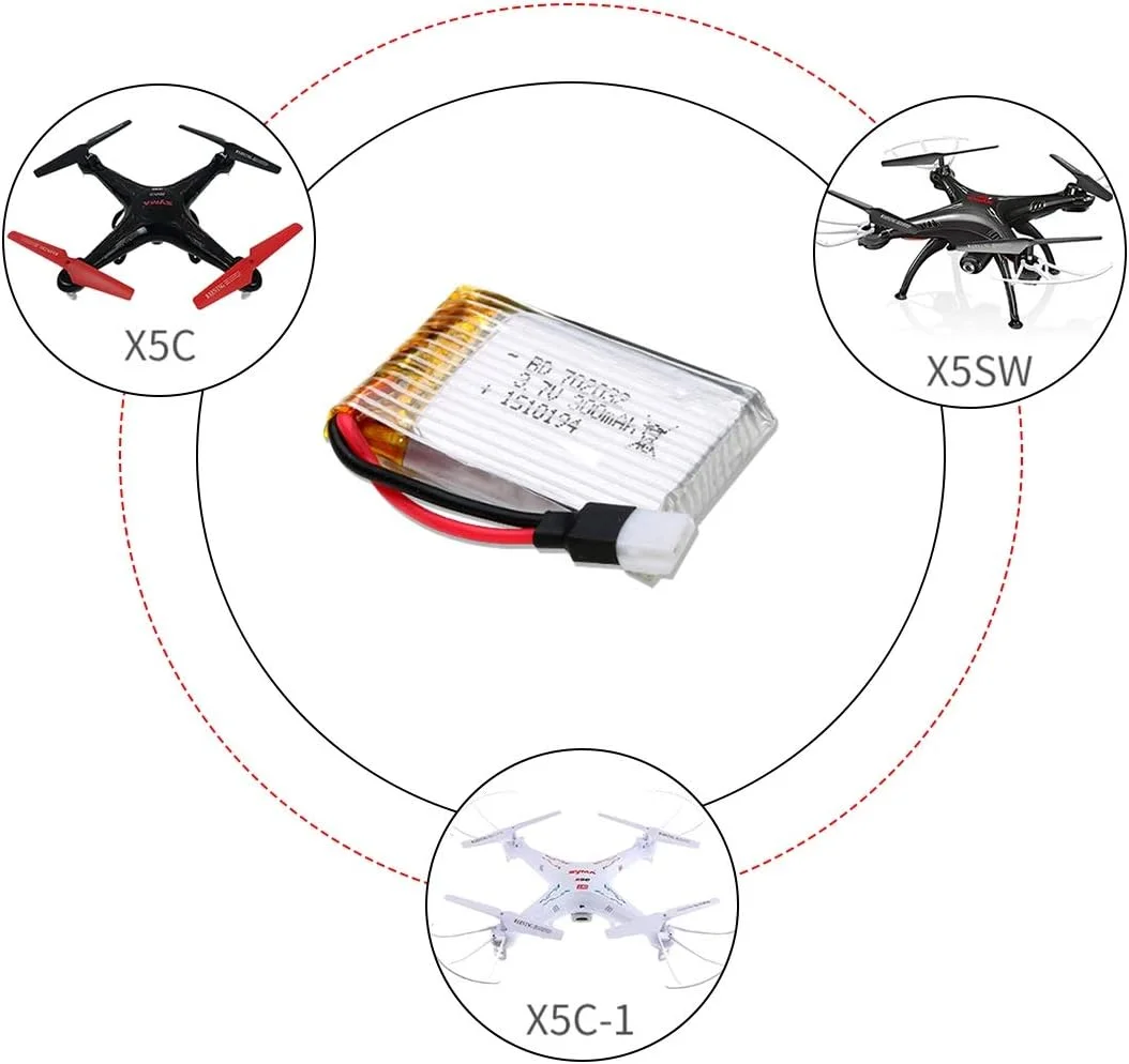 آداپتور باتری قابل شارژ برای پهپادها و هلیکوپترها (3.7 ولت، 300 میلی آمپر ساعت)