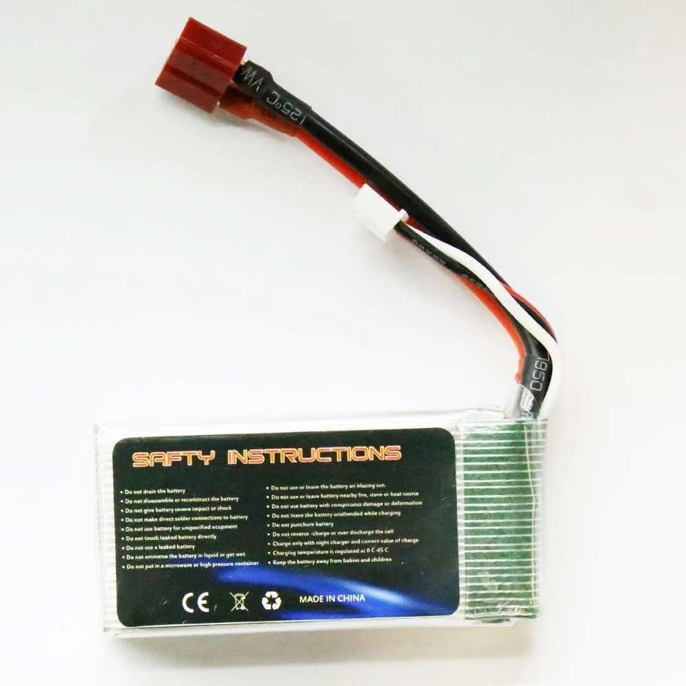 باتری لیتیوم پلیمری 2S 7.4V 2000mAh 30C با کانکتور T برای ماشین کنترلی، قایق، هلیکوپتر و هواپیما