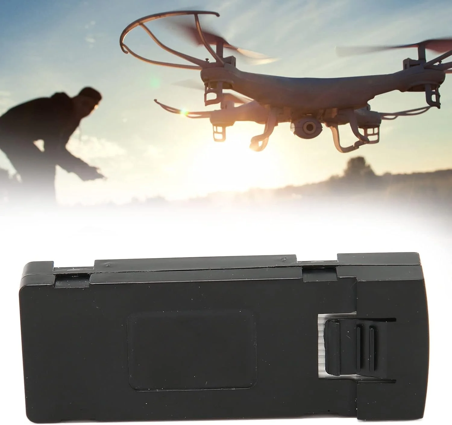 باتری پهپاد Jiawu، باتری 3.7 ولت 1800 میلی آمپر ساعت هواپیمای RC UAV، باتری پشتیبان قابل حمل لیتیومی UAV، باتری قابل شارژ USB با نور LED، سازگار با پهپاد RC مدل H1 S9 K7 Ky603 Ky605