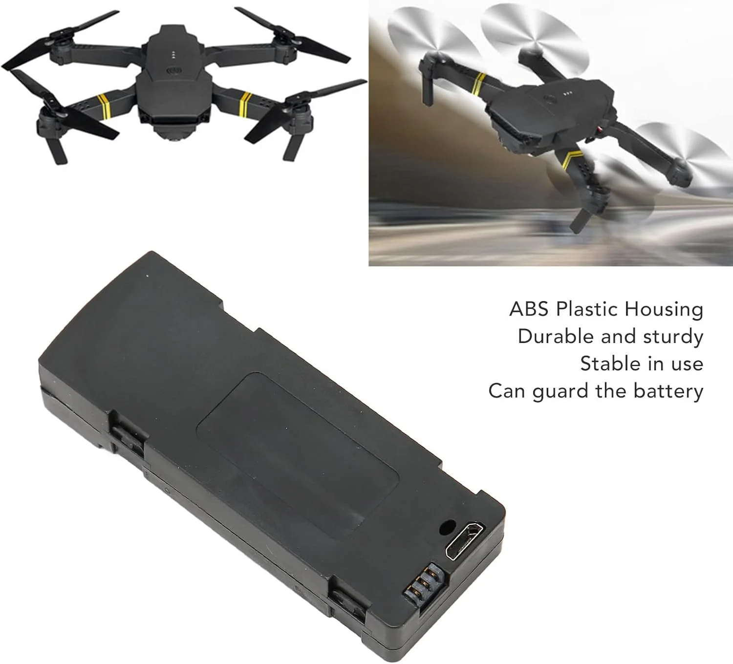 باتری پهپاد Jiawu، باتری 3.7 ولت 1800 میلی آمپر ساعت هواپیمای RC UAV، باتری پشتیبان قابل حمل لیتیومی UAV، باتری قابل شارژ USB با نور LED، سازگار با پهپاد RC مدل H1 S9 K7 Ky603 Ky605