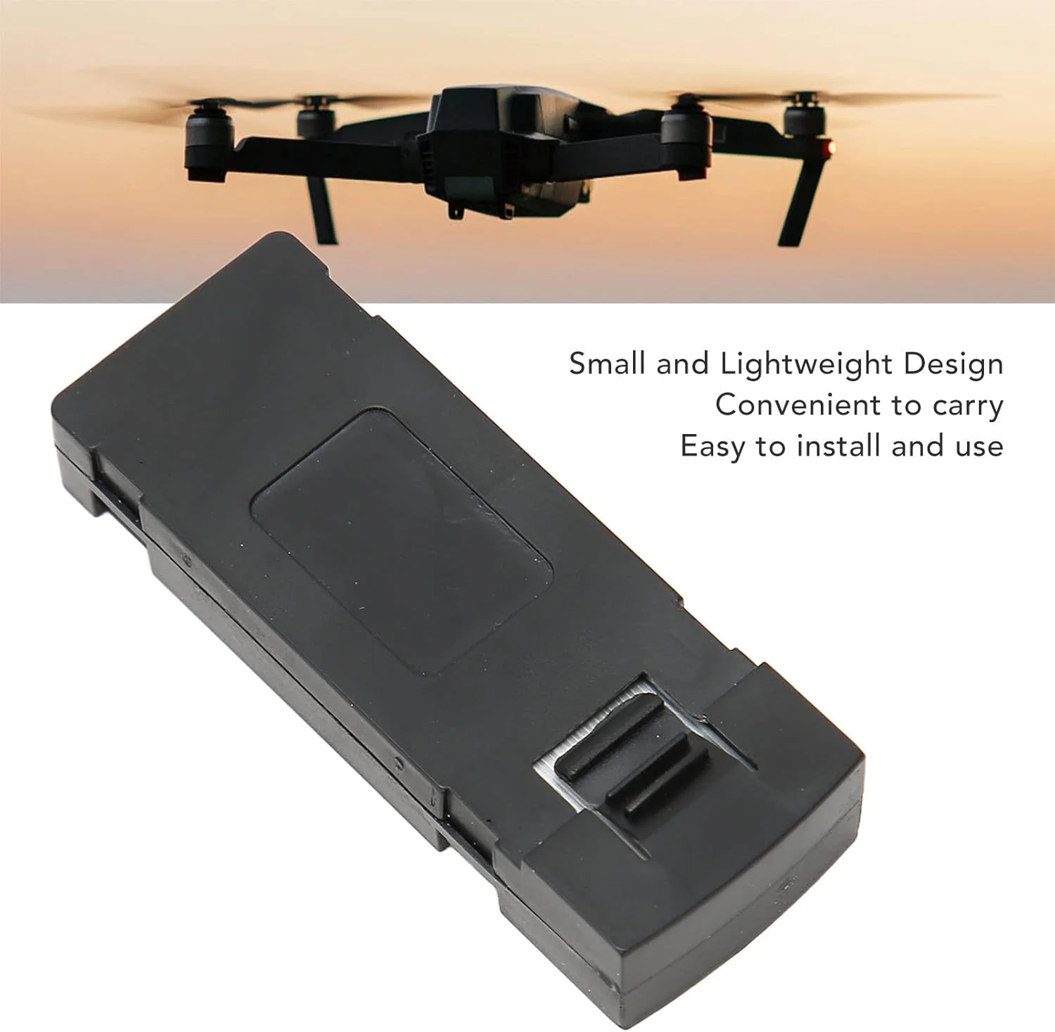 باتری پهپاد Jiawu، باتری 3.7 ولت 1800 میلی آمپر ساعت هواپیمای RC UAV، باتری پشتیبان قابل حمل لیتیومی UAV، باتری قابل شارژ USB با نور LED، سازگار با پهپاد RC مدل H1 S9 K7 Ky603 Ky605