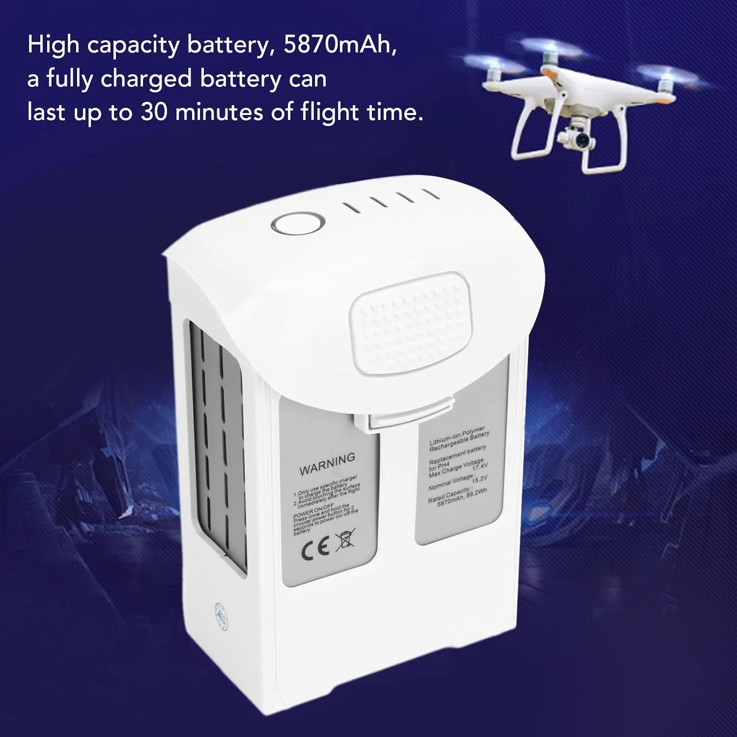 باتری هوشمند پهپاد، باتری جایگزین پرواز هوشمند 5870MAH با ظرفیت بالا برای فانتوم 4 پرو 4A 4 پرو V2.0 RTK