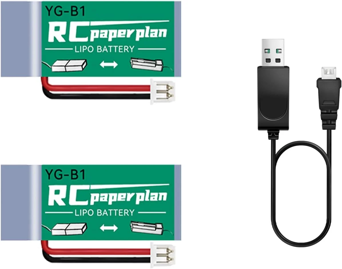بسته 2 عددی باتری لیپو 3.7 ولت HAWK'S WORK، باتری پلیمری لیتیومی قابل شارژ 150 میلی آمپر ساعت برای هواپیماهای RC، هلیکوپتر، پهپاد همه مدل ها و اسباب بازی ها (کانکتور PH1.25)