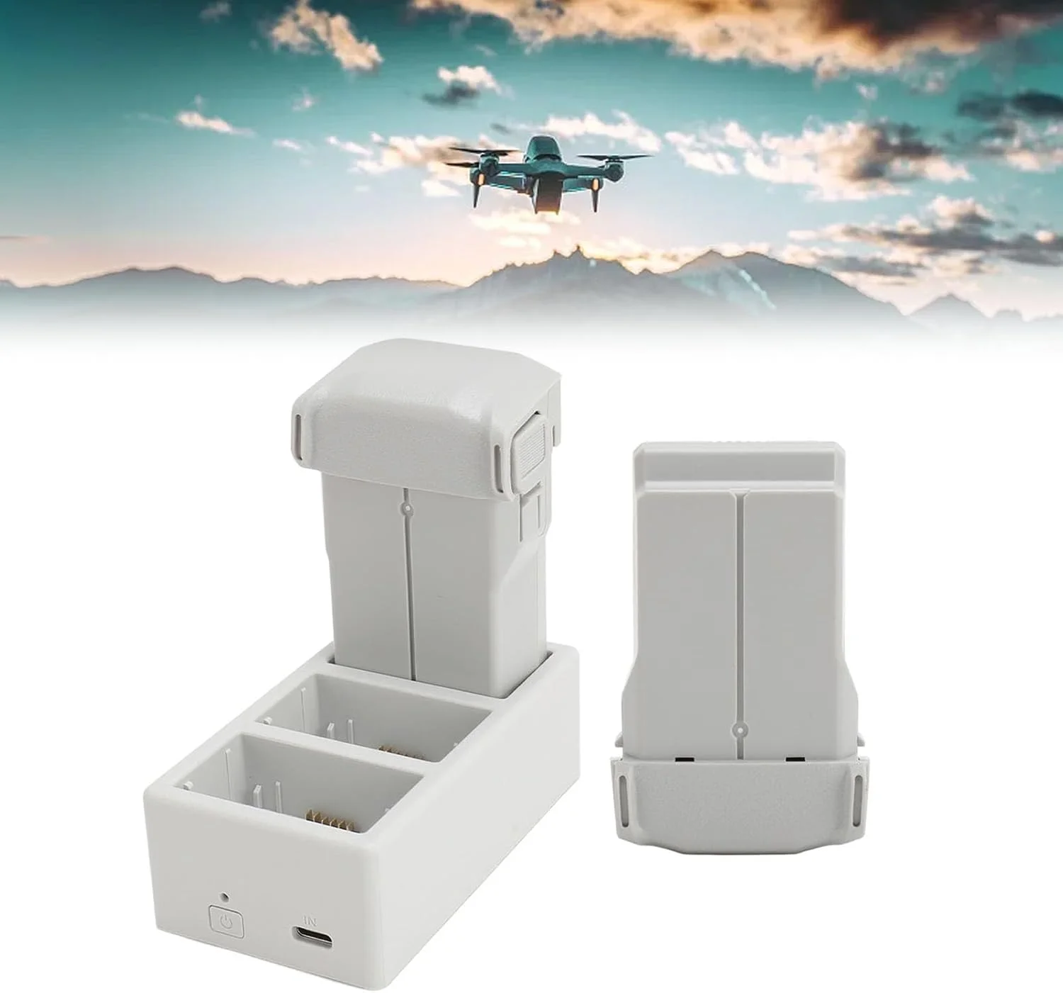 باطری جایگزین 2 عددی 3850mAh برای پهپادهای مینی 3، 3 پرو، 4، 4 پرو با سیستم مدیریت هوشمند و زمان 47 دقیقه ای شارژ سریع (شارژر 3 راهه)