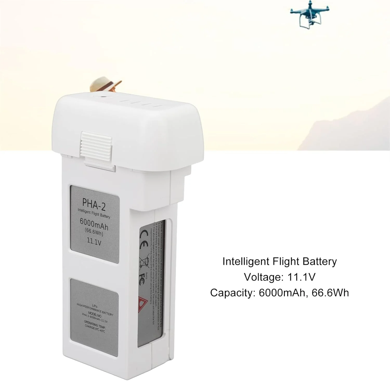 باتری هوشمند برای پهپاد 2، 6000mAh 11.1V 66.6Wh، باتری جایگزین پهپاد 2، زمان پرواز 25 دقیقه