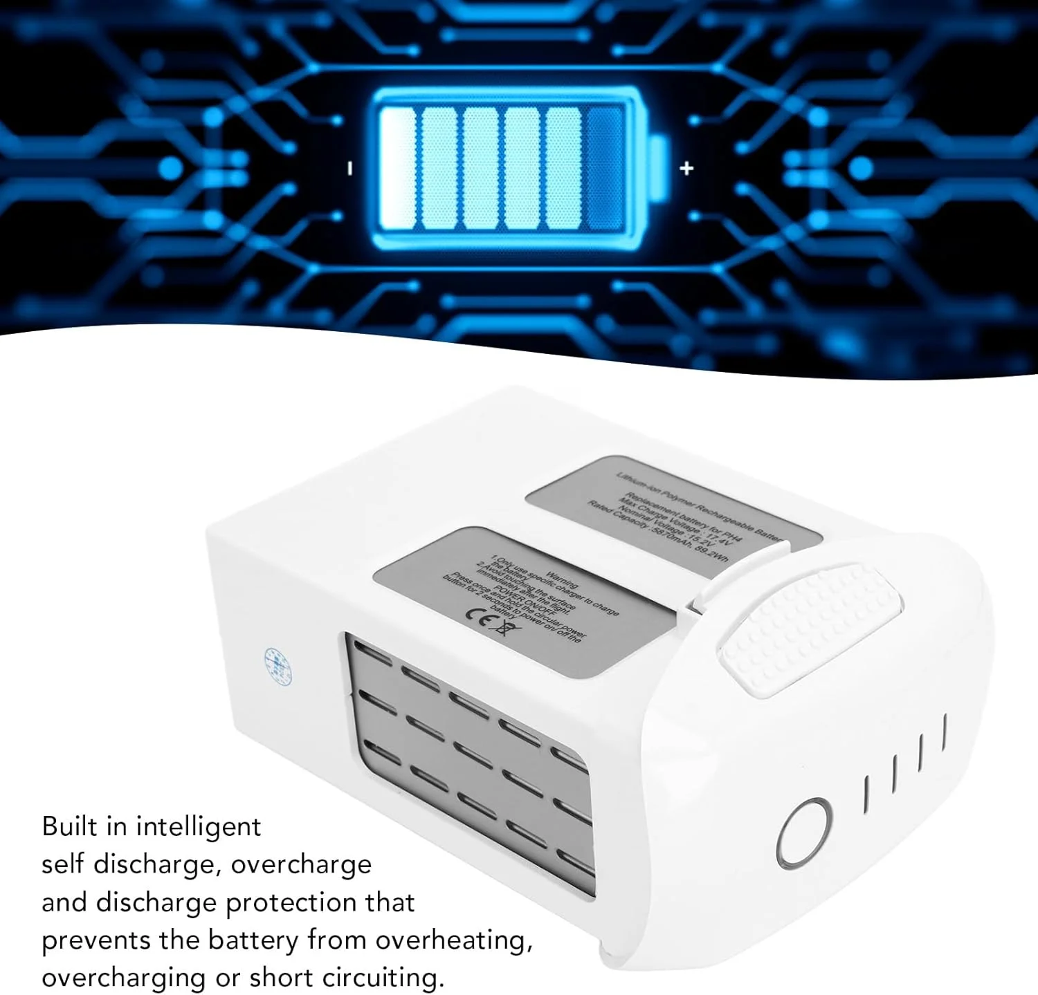 باتری هوشمند پهپاد، باتری جایگزین پرواز هوشمند 5870MAH با ظرفیت بالا برای فانتوم 4 پرو 4A 4 پرو V2.0 RTK