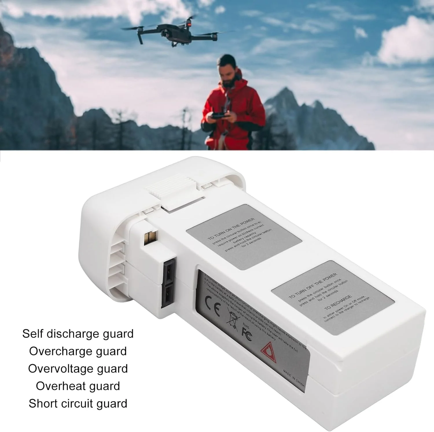 باتری هوشمند برای پهپاد 2، 6000mAh 11.1V 66.6Wh، باتری جایگزین پهپاد 2، زمان پرواز 25 دقیقه