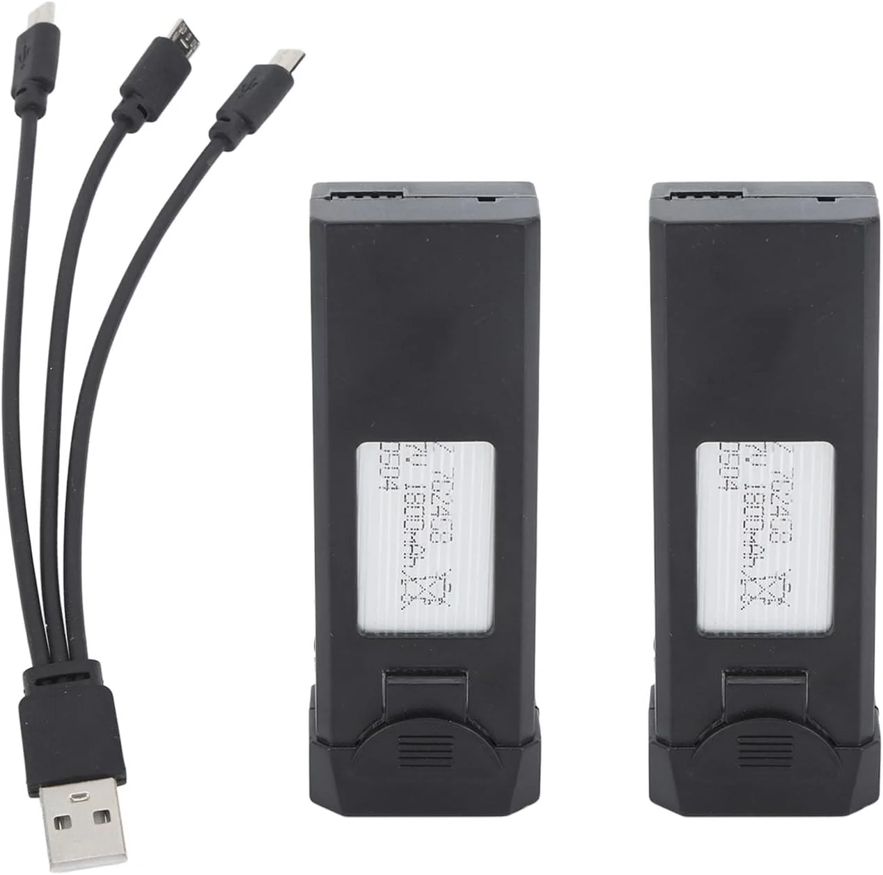 2 عدد باتری 3.7 ولت 1800 میلی آمپر ساعت به همراه کابل شارژ برای پهپاد کنترلی از راه دور مدل F184 S93 L900