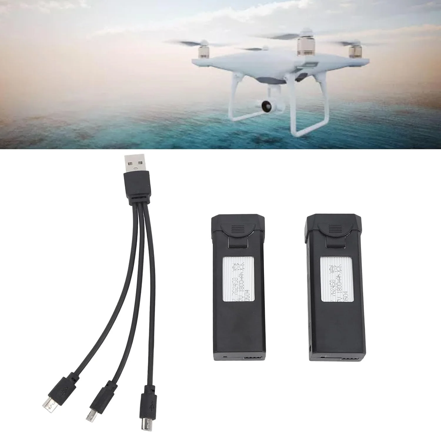 2 عدد باتری 3.7 ولت 1800 میلی آمپر ساعت به همراه کابل شارژ برای پهپاد کنترلی از راه دور مدل F184 S93 L900 2 عدد باتری 3.7 ولت 1800 میلی آمپر ساعت به همراه کابل شارژ برای پهپاد کنترلی از راه دور مدل F184 S93 L900