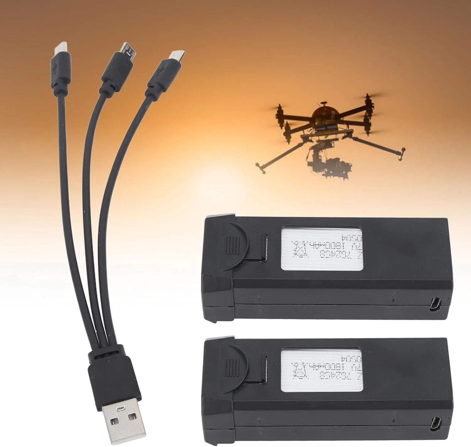 2 عدد باتری 3.7 ولت 1800 میلی آمپر ساعت به همراه کابل شارژ برای پهپاد کنترلی از راه دور مدل F184 S93 L900 2 عدد باتری 3.7 ولت 1800 میلی آمپر ساعت به همراه کابل شارژ برای پهپاد کنترلی از راه دور مدل F184 S93 L900