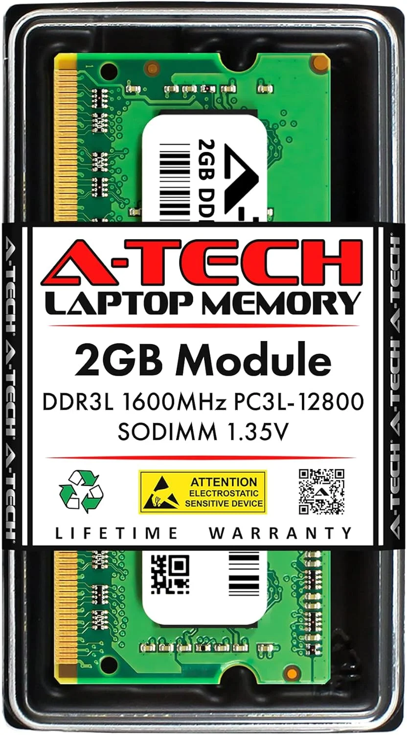 رم ۲ گیگابایتی A-Tech برای مادربرد ASRock NUC مدل N3160-NUC IPC/ N3710-NUC IPC | DDR3L 1600MHz PC3-12800 Non ECC SO-DIMM 1.35V - ماژول ارتقاء حافظه لپ تاپ و نوت بوک