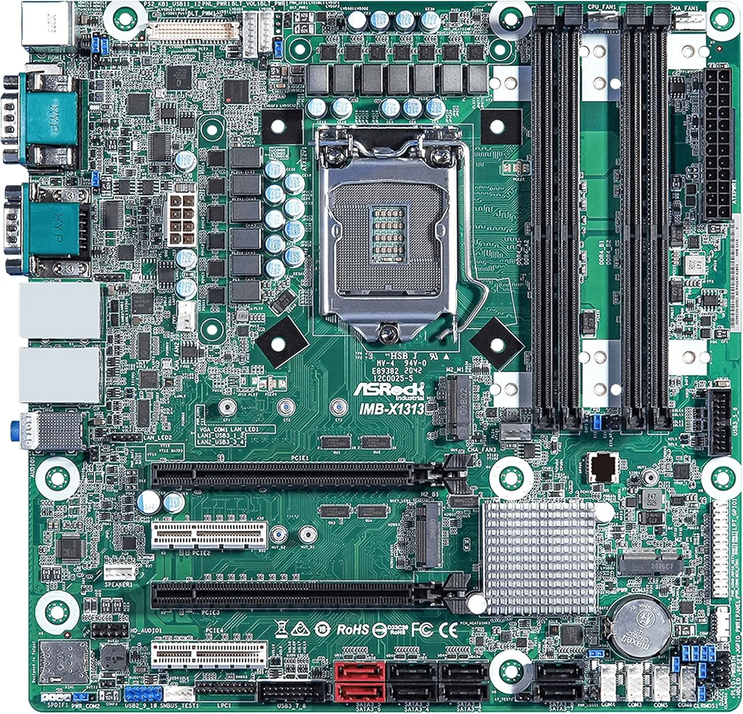 مادربرد صنعتی Asrock IMB-X1313 Micro ATX با چیپست Intel W480E و سوکت LAG1200، پشتیبانی از دو کانال DDR4 با فرکانس 2933/2666/2400 مگاهرتز