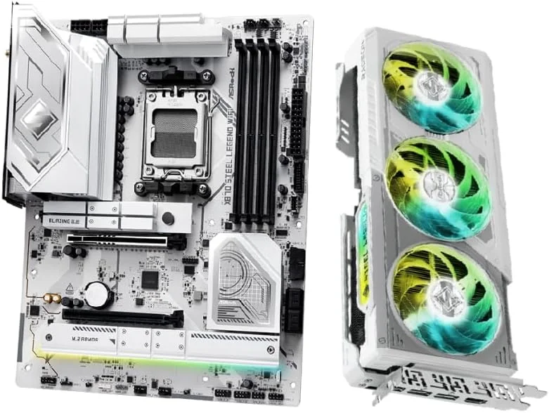 باندل مادربرد ASRock Steel Legend RX 9070 XT 16GB و X870 WiFi AM5 | PCIe 5.0، WiFi 6E، دوام با استاندارد نظامی | ترکیبی عالی برای بازی و عملکرد