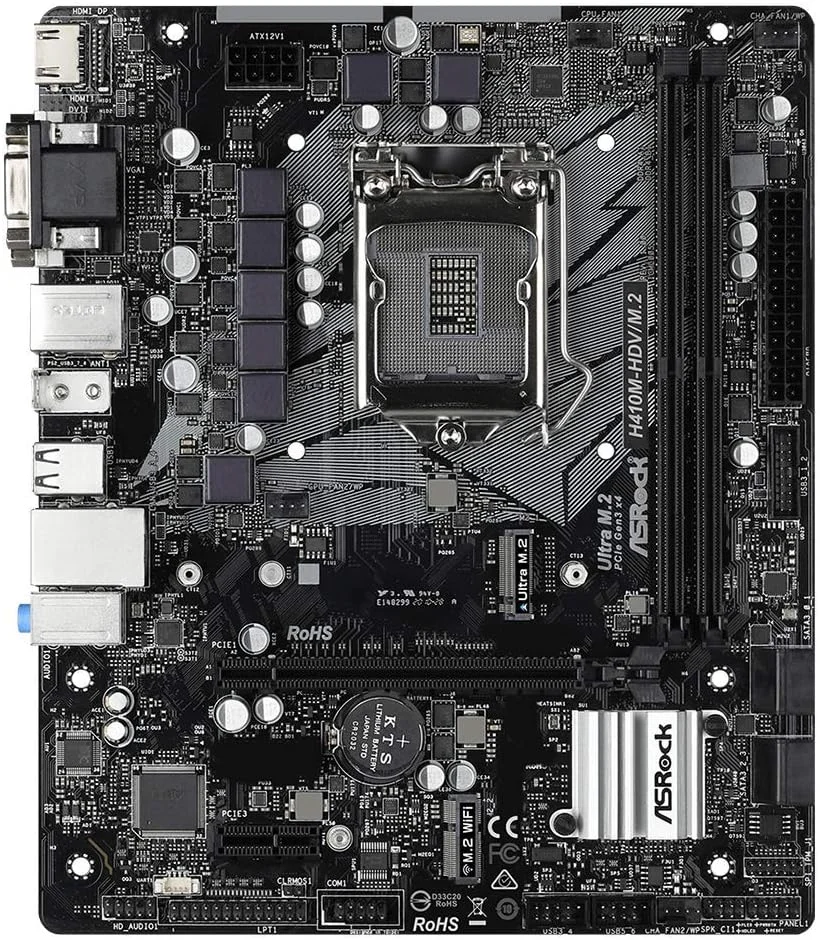 مادربرد ASROCK H410M-HDV/M.2 با پشتیبانی از پردازنده های نسل دهم Intel® Core™ (سوکت 1200)