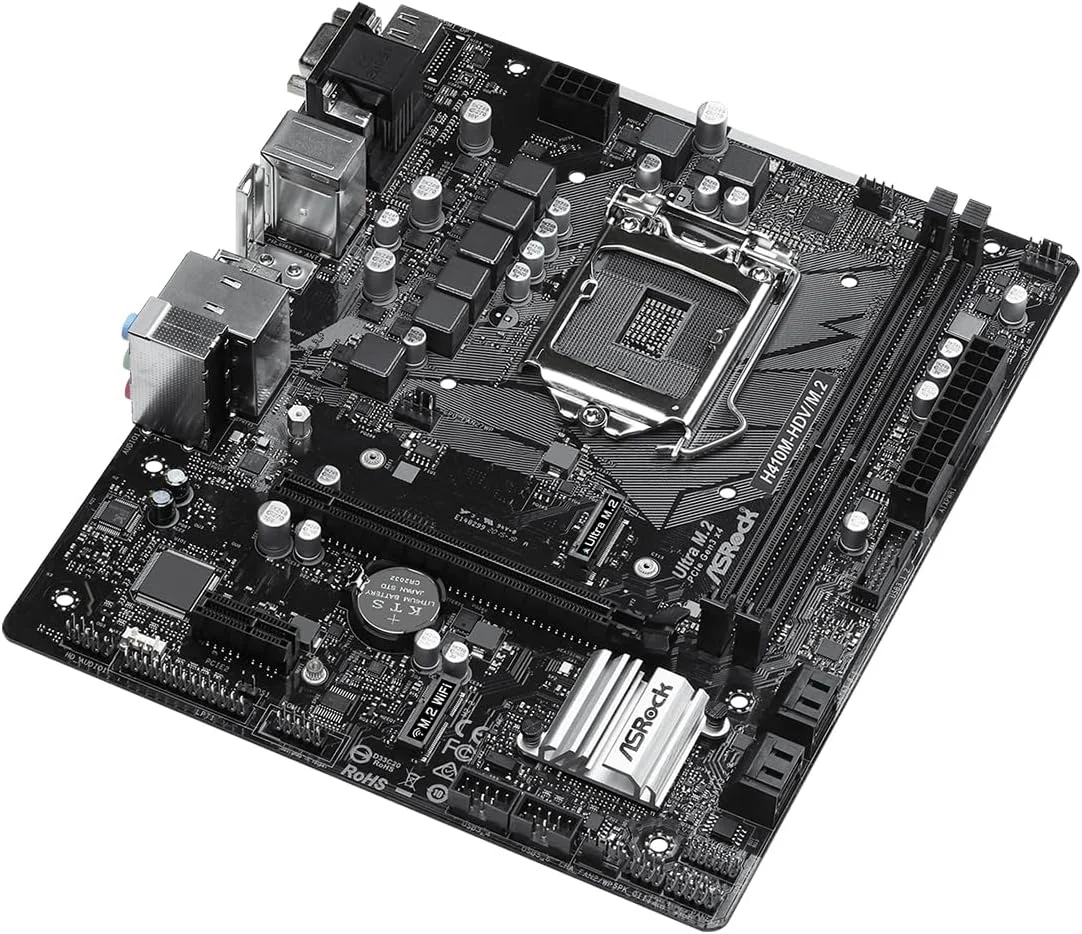 مادربرد ASROCK H410M-HDV/M.2 با پشتیبانی از پردازنده های نسل دهم Intel® Core™ (سوکت 1200)