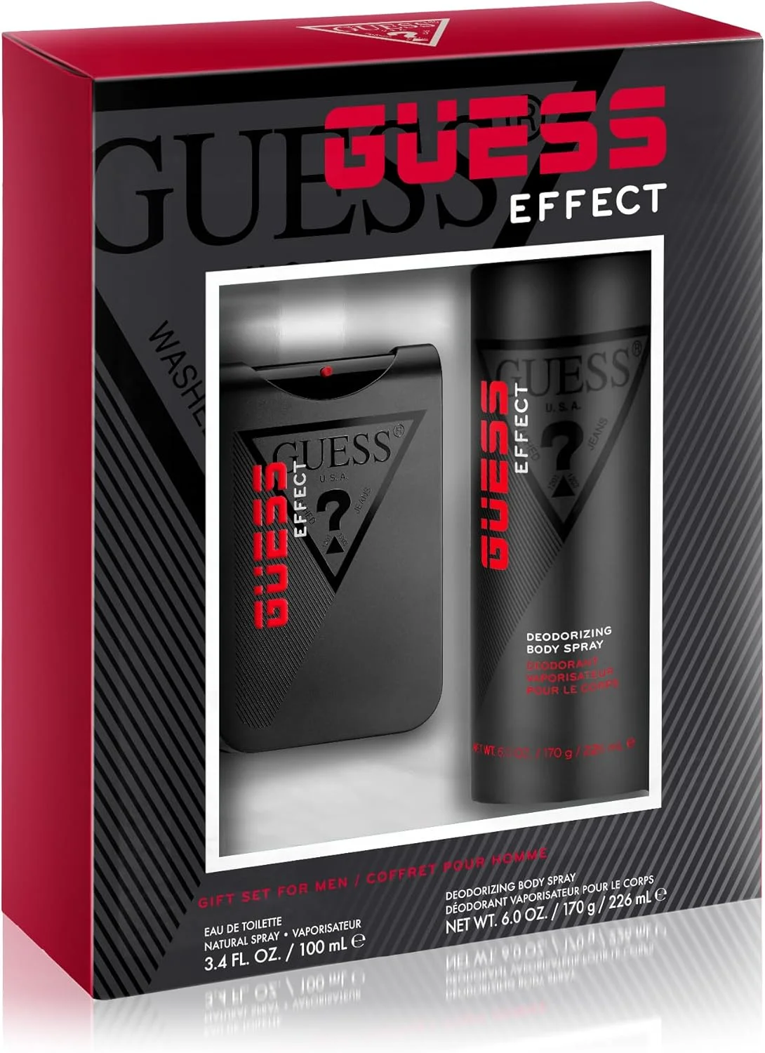 ست هدیه دو تکه ادو تویلت مردانه GUESS Effect Grooming - اسپری کلن 100 میلی لیتر و اسپری بدن خوشبو کننده 177 میلی لیتر