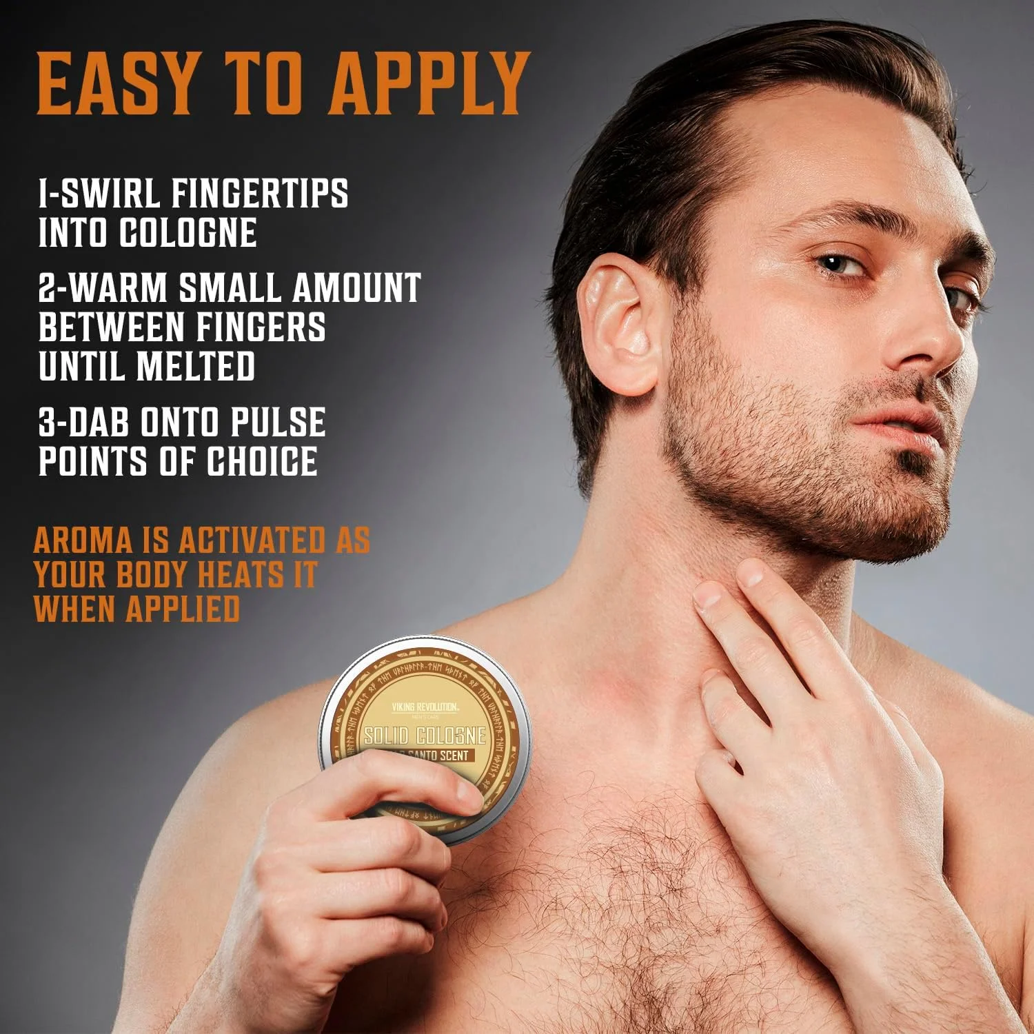 ادکلن جامد مردانه پالو سانتو Viking Revolution، 2 اونس - عطر جامد مردانه با رایحه پالو سانتو - بالم ادکلن مردانه، موم ادکلن مسافرتی (1 بسته، پالو سانتو)