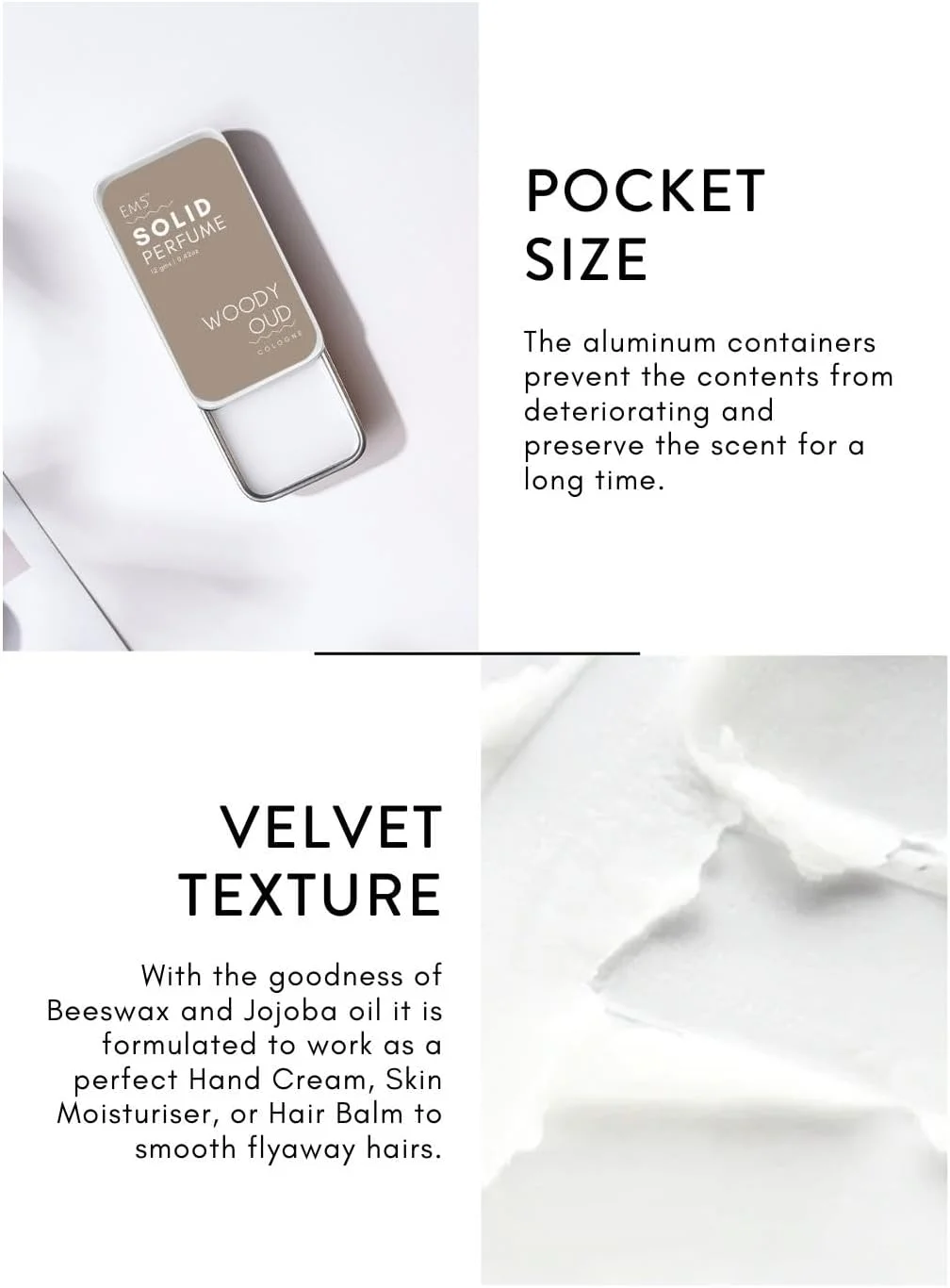 پک ترکیبی EM5™ از عطرهای جامد بدون الکل | عود چوبی و نومد برای آقایان و بانوان | ادکلن غیر چرب | رایحه قوی و ماندگار | پک هدیه برای او و او پک ترکیبی EM5™ از عطرهای جامد بدون الکل | عود چوبی و نومد برای آقایان و بانوان | ادکلن غیر چرب | رایحه قوی و ماندگار | پک هدیه برای او و او