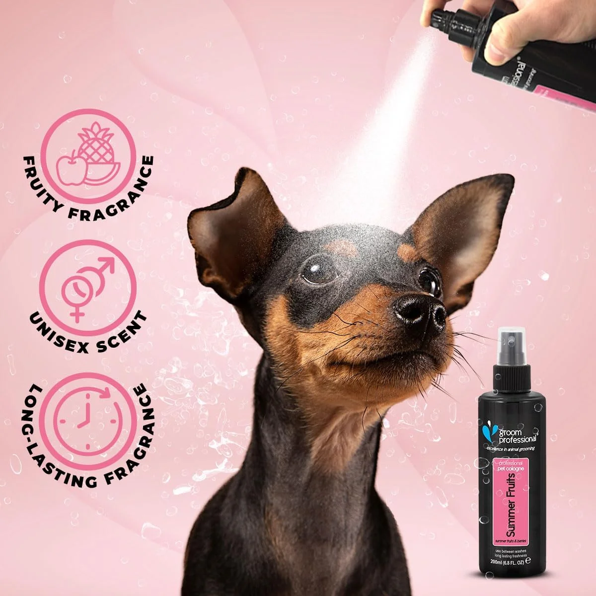 ادکلن حیوانات خانگی با رایحه میوه های تابستانی گروم پروفشنال، میوه ها و توت ها، 200 میلی لیتر