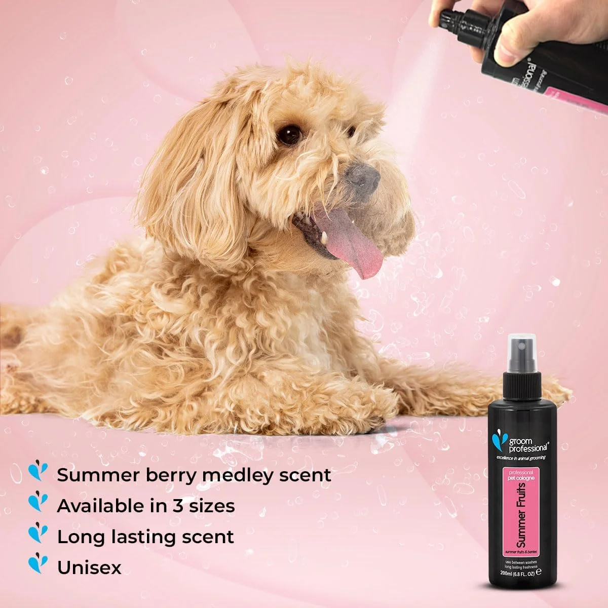 ادکلن حیوانات خانگی با رایحه میوه های تابستانی گروم پروفشنال، میوه ها و توت ها، 200 میلی لیتر