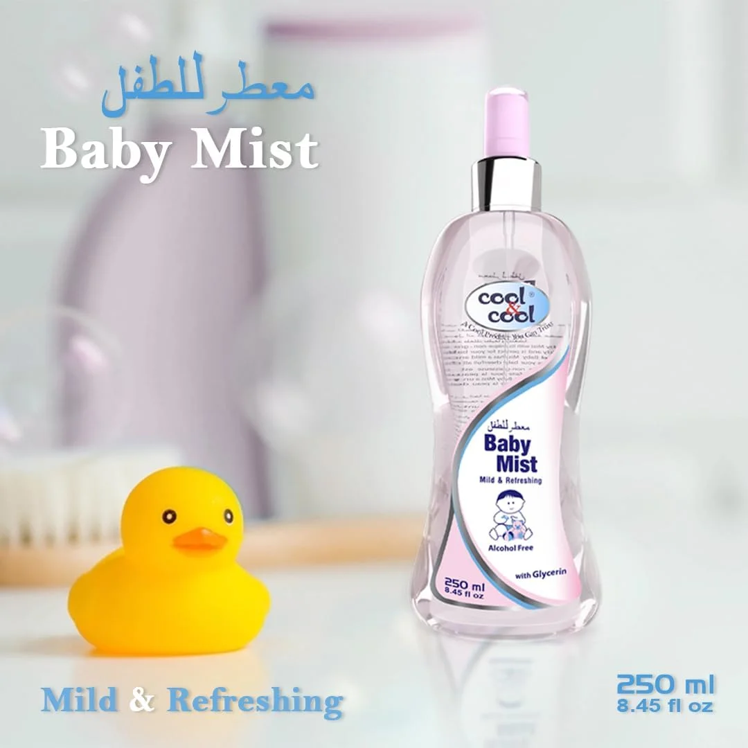 ادکلن ملایم کودک کول اند کول 250 میلی لیتر، بدون الکل، بدون پارابن، گلیسیرین، ملایم و طراوت بخش