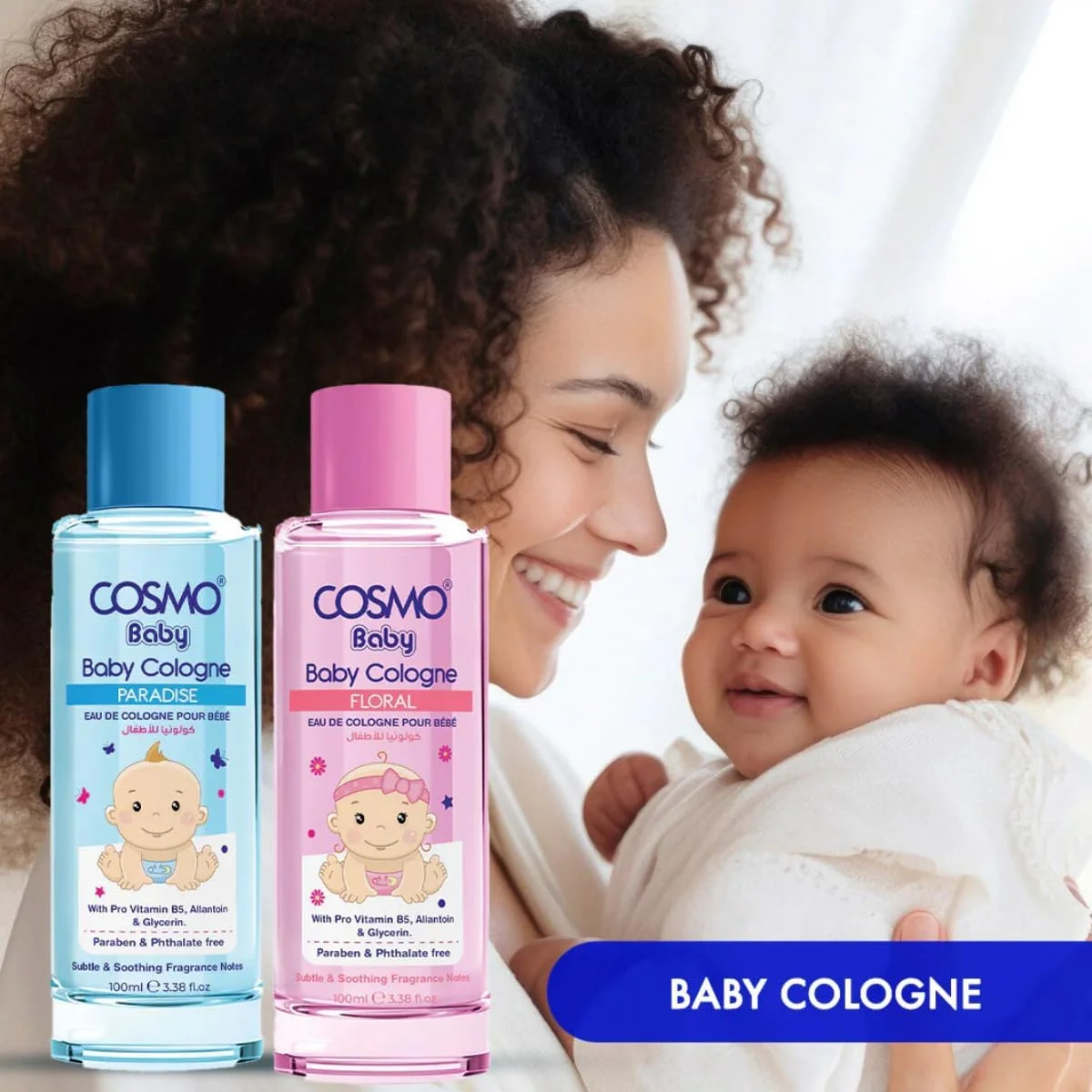 ادکلن کودکانه Cosmo با رایحه گل، 100 میلی لیتر، غنی شده با پرو ویتامین B5 و گلیسیرین، ماندگاری طولانی، رایحه ای عالی برای پوست لطیف کودک شما، طراوت در تمام طول روز، فاقد پارابن و فتالات ادکلن کودکانه Cosmo با رایحه گل، 100 میلی لیتر، غنی شده با پرو ویتامین B5 و گلیسیرین، ماندگاری طولانی، رایحه ای عالی برای پوست لطیف کودک شما، طراوت در تمام طول روز، فاقد پارابن و فتالات