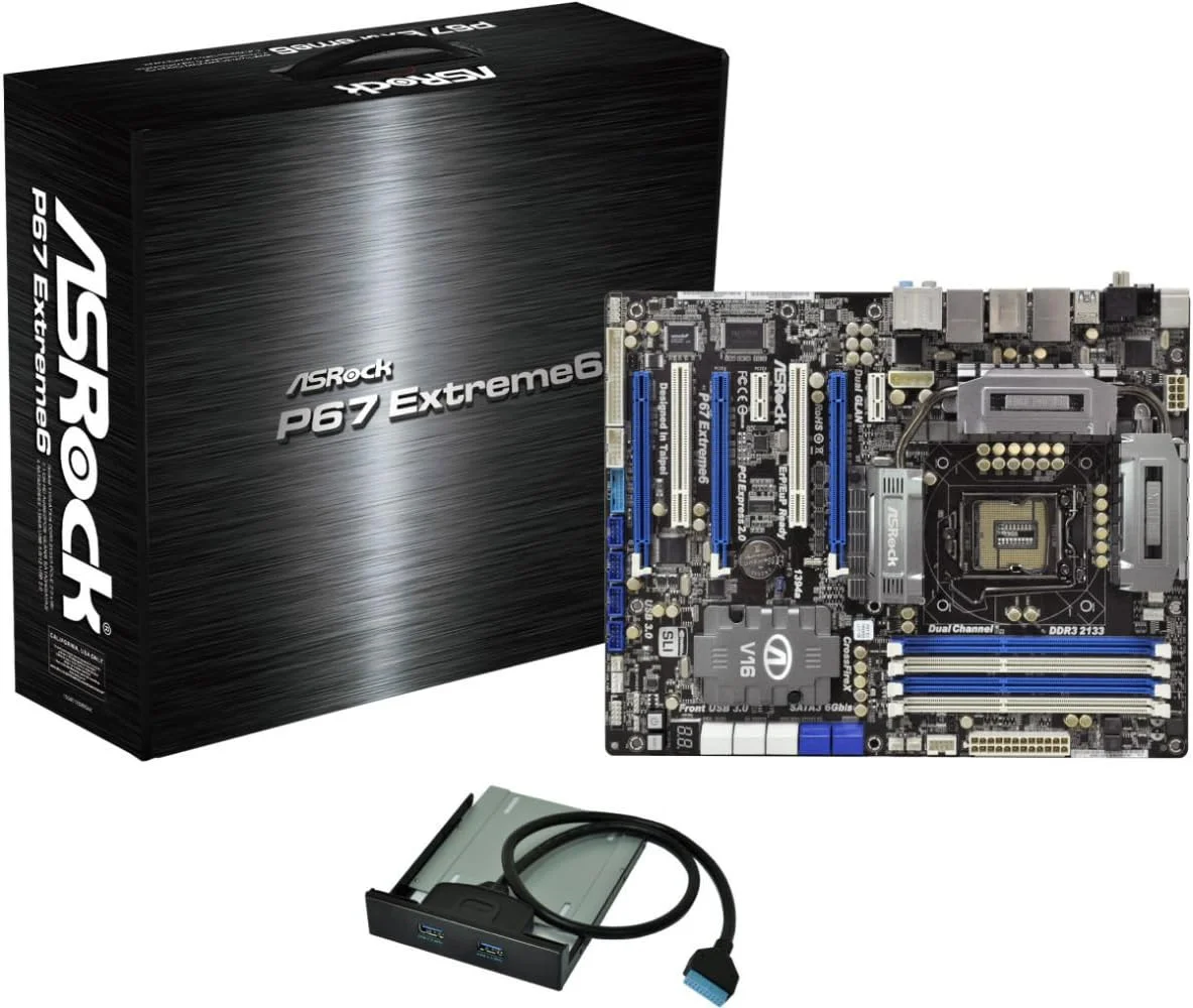 مادربرد ASRock P67 Extreme6 B3 Intel P67 ATX DDR3 2133 مادربرد ASRock P67 Extreme6 B3 Intel P67 ATX DDR3 2133