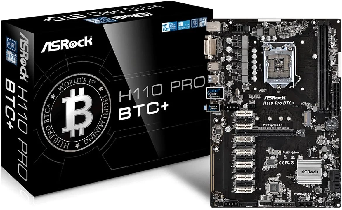 مادربرد استخراج ارز دیجیتال ASRock H110 Pro BTC+ با پشتیبانی از 13 کارت گرافیک