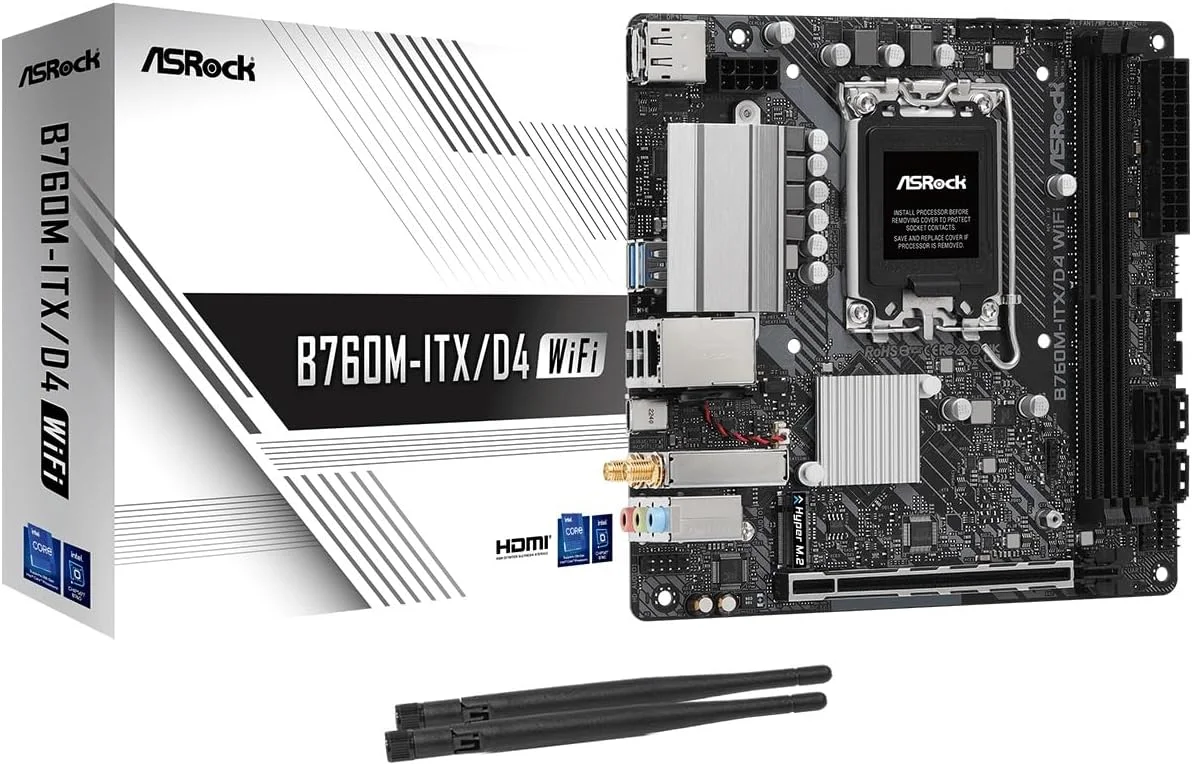 مادربرد ASRock B760M-ITX/D4 WiFi از پردازنده های نسل سیزدهم و دوازدهم Intel® Core™ (LGA1700) پشتیبانی می کند