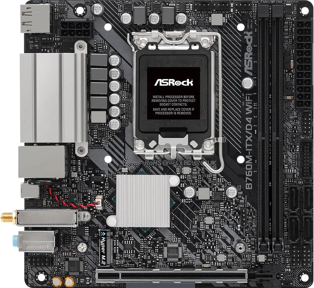 مادربرد ASRock B760M-ITX/D4 WiFi از پردازنده های نسل سیزدهم و دوازدهم Intel® Core™ (LGA1700) پشتیبانی می کند