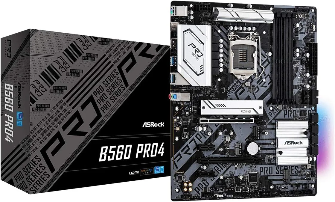 مادربرد ASRock B560 PRO4 با 4 اسلات DDR4 و سوکت LGA1200