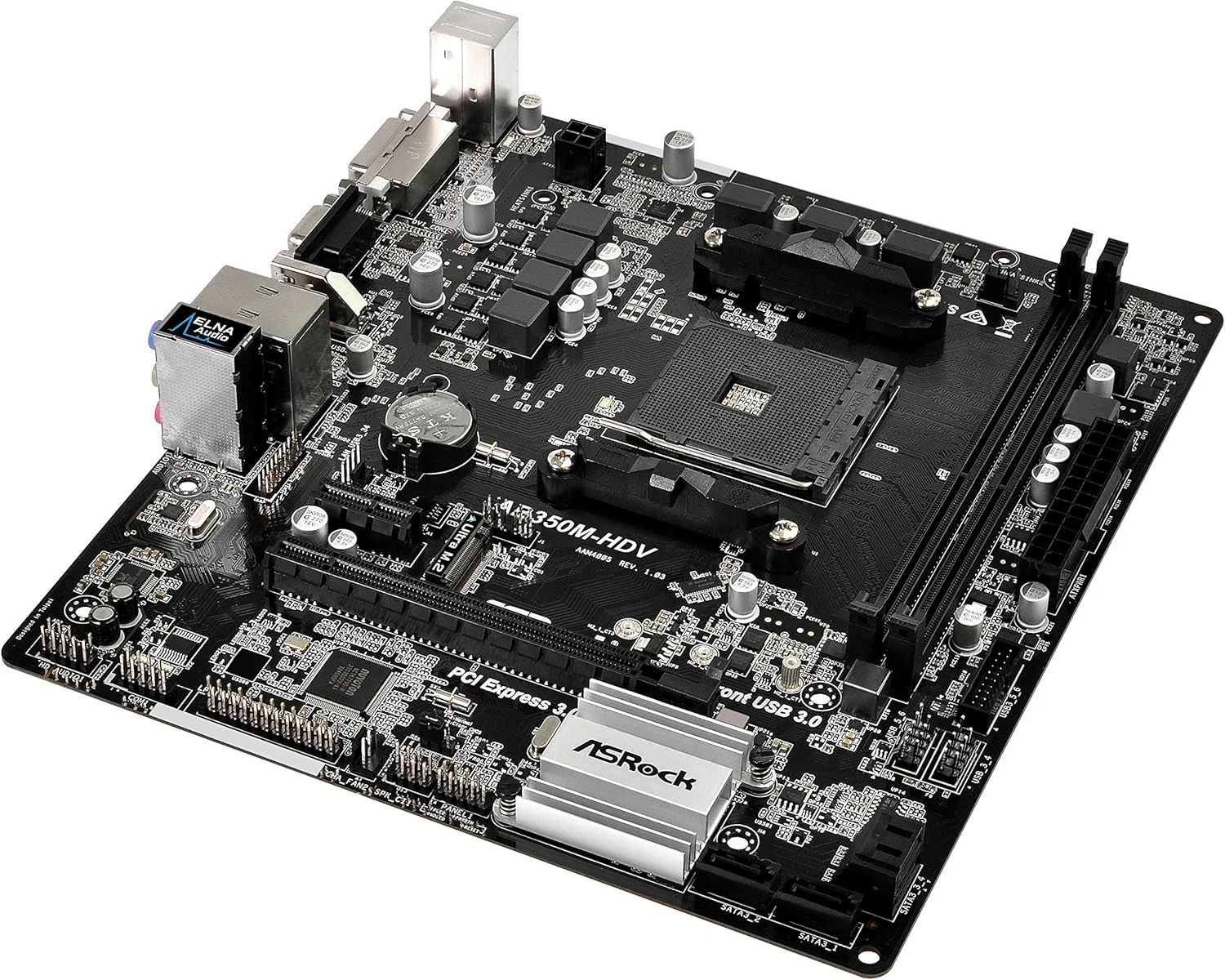 مادربرد ASRock AB350M-HDV سوکت AM4/AMD B350/DDR4/SATA3&USB3.0/M.2/A&GbE/MicroATX