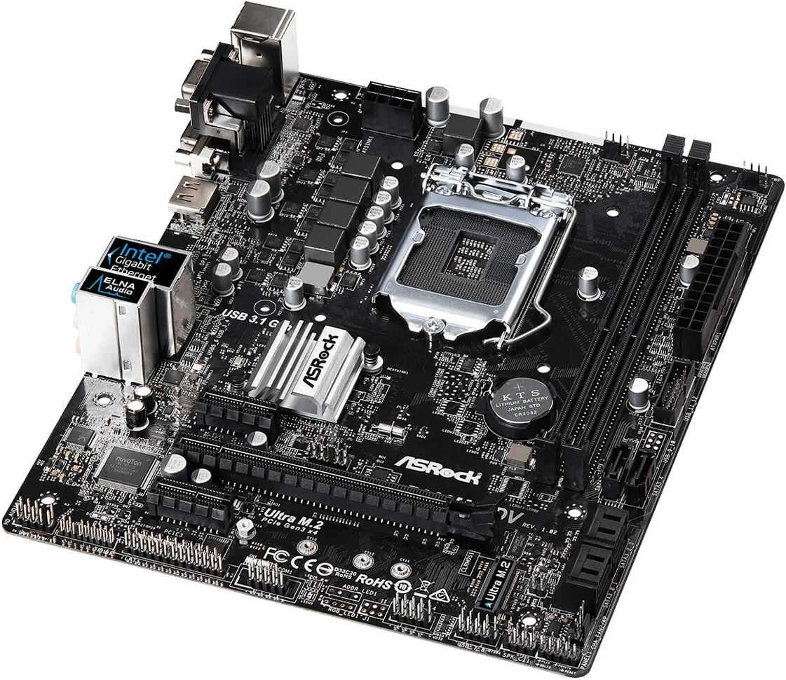 مادربرد ASRock B360M-HDV LGA1151/Intel B360/DDR4/Quad CrossFireX/SATA3&USB3.1/M.2/A&GbE/MicroATX