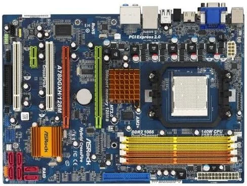 مادربرد ASRock A780GXH/128M/Socke AM2+/AMD 780G/4DDR2-1066(AM2+)/G/H/128M SidePort/ATX