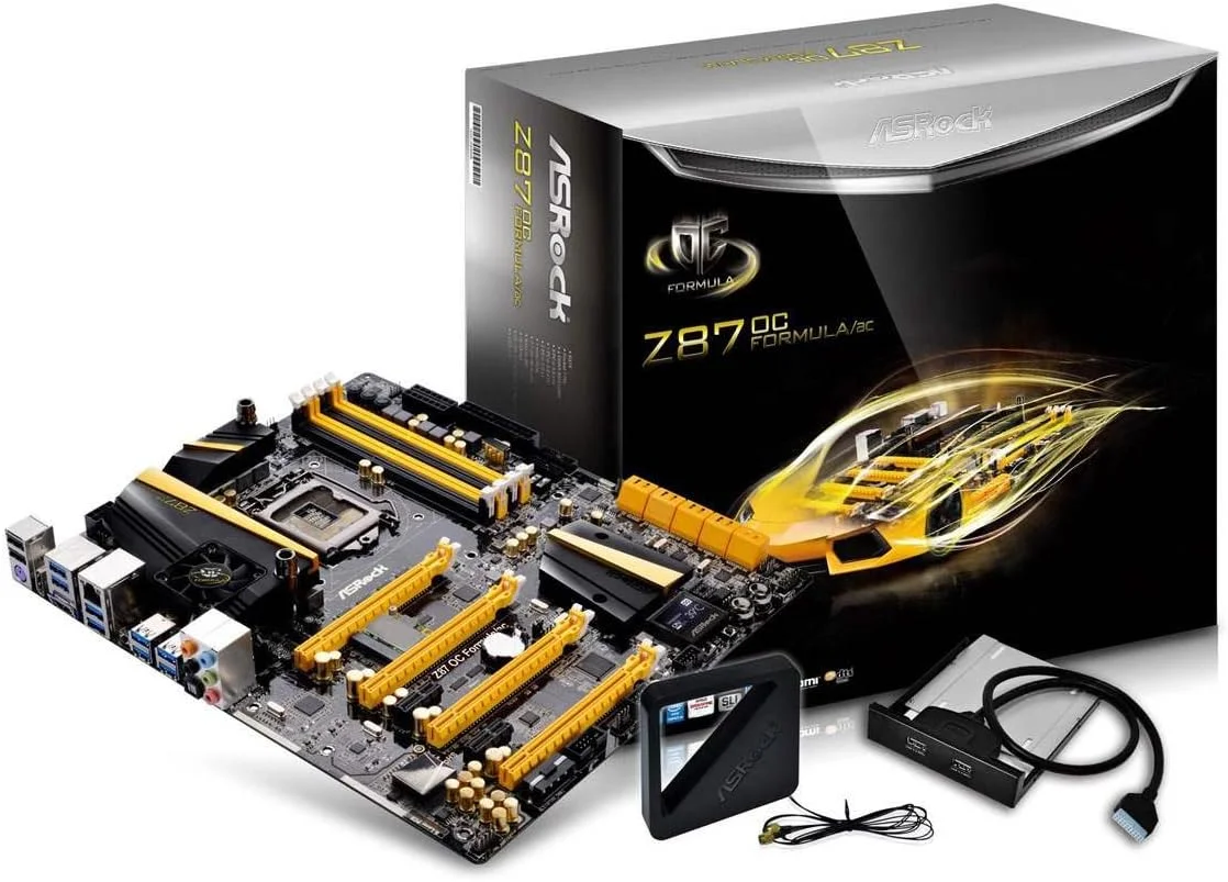 مادربرد ASRock Z87 OC Formula/AC، LGA1150، Intel Z87، DDR3، Quad CrossFireX و Quad SLI، SATA3 و USB 3.0، Wi-Fi، A&GbE، EATX