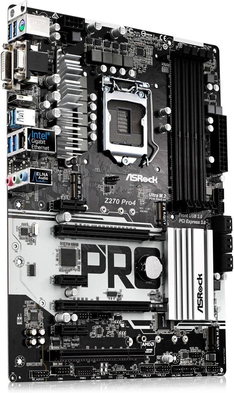 مادربرد ASRock Z270 PRO4 LGA1151/ Intel Z270/ DDR4/ Quad CrossFireX/ SATA3&USB3.0/ M.2/ A&GbE/ ATX
